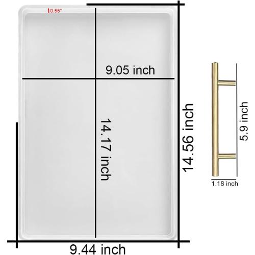 RESINWORLD 14 x 9 x 0.5 XL Large Rectangle Mold, Deep Serving Tray Mold with Handles, Wedding Flower Mould for Resin
