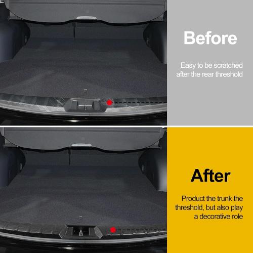 Interior Rear Bumper Protector Guard Accessory Trim Cover Anti-Scratch Resistant Trunk Door Entry Guards Compatible for Subaru Forester 2019-2024 (for Subaru Forester 2019-2024 (Carbon Fiber))