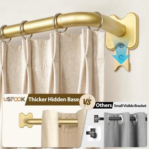 USFOOK Blackout Curtain Rod 32 to 58, Gold Window Treatment Rods
