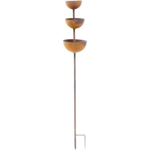 Vintage Metal Bird Bath, Iron Bee Watering Station, Three-Layer Structure Hummingbird Feeders for Outdoors, Yard Decor for Garden Patio Lawn, Lawn Decor with Stable L-Shaped Plug, 26.77×3.94 in