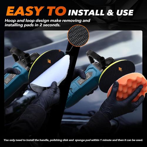 Buffer Polisher, 6 Inch/7 Inch 1600W Rotary Car Buffer Polisher Waxer, 7 Variable Speed 1000-3500 RPM, Detachable Handle for Waxing, Polishing & Scratch Removal