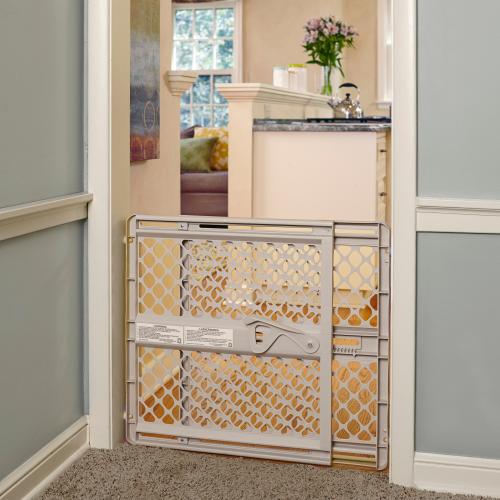 Toddleroo by North States 42-in x 26-in Pressure/Hardware Mounted Tan Plastic Safety Gate