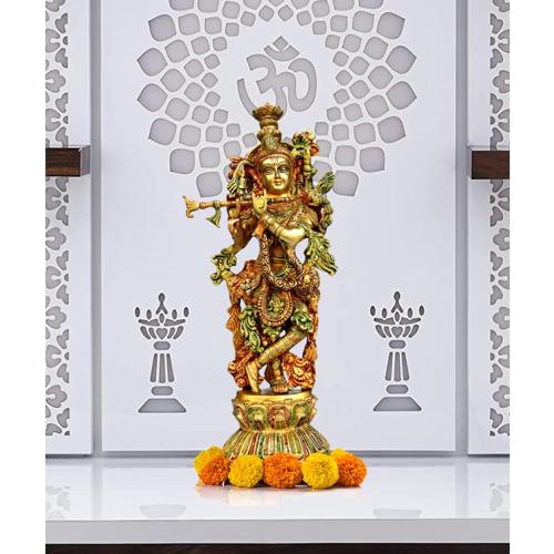 Size 18 eSplanade Brass Radha Krishna Kishan Murti Idol Statue Sculpture | Pooja Idols | Home Decor (18 Inch)