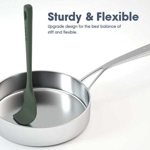 ChefAide 5 Pieces Silicone Spatulas Set, Heat Resistant Rubber Spatula