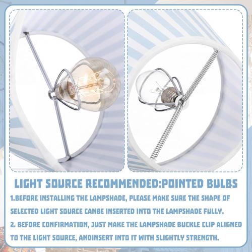 Gerrii 2 Pcs Scalloped Lamp Shades Chandelier, Blue, Blue Striped ONLY 2 PCS‼️