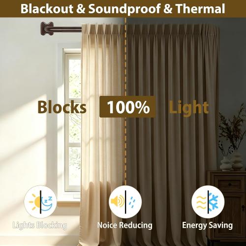USFOOK Blackout Curtain Rod 32 to 58, Bronze Window Treatment Rod