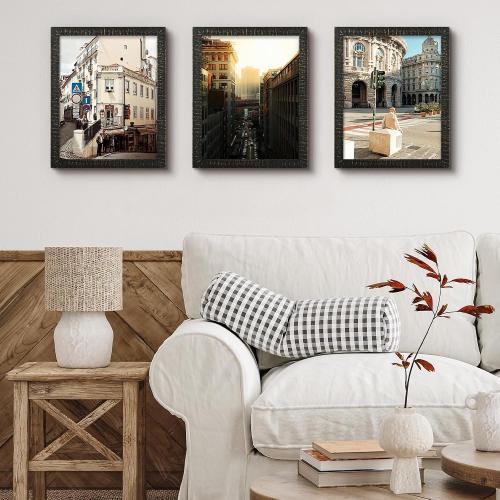 Golden State Art 11x14 Picture Frame,Rustic Black Solid Wood & Plexiglass