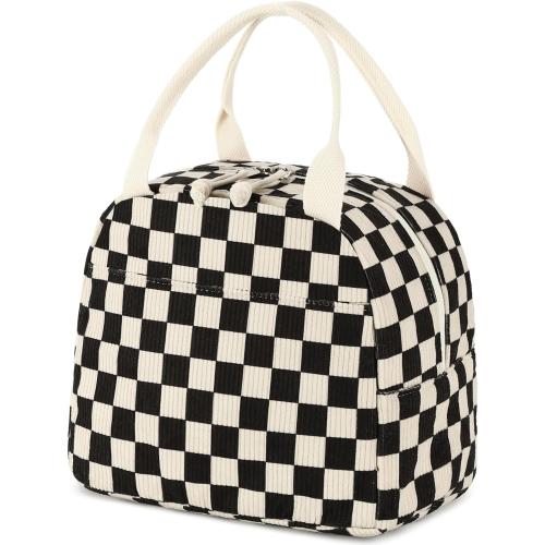 Bluboon Lunch Bag for Women Men Cute Corduroy Lunch Tote Bags Reusable Insulated Lunch Box Large Capacity Reusable Insulated Cooler for Work Picnic or Travel