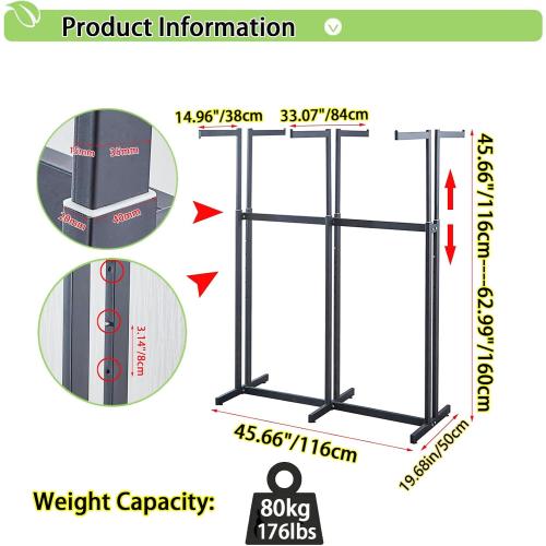 Floor Standing Metal Garment Rack - Heavy Retail Display Racks With Wheels, 6 Arms Clothing Rack, Square Tubing Portable Shirt Racks, Merchandise Display For Hanging Clothes (Gold)