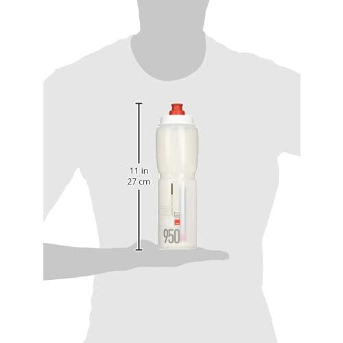 ELITE Jet Cycling Water Bottle – 950ml – Clear with Red Logo – High-Flow, Biodegradable, BPA-Free