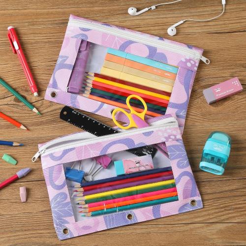 Mr. Pen- Pencil Pouch for 3 Ring Binder, 2 Pack, 10x6.75, Smooth Zipper