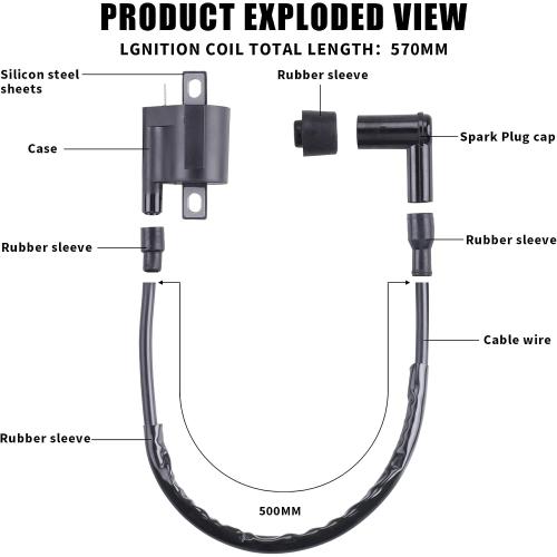 Stylemafia Ignition Coil Compatible with Yamaha PW 50 PW50 1981-2009 PW 80 PW80 1981-2009