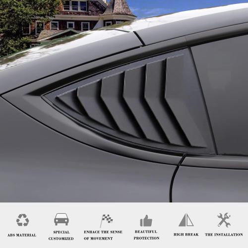 YHCDSEA for Model Y Side Window Louver Cover Sport Style-Matt Black