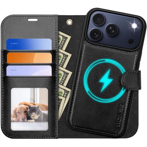 OCASE for iPhone 18 Pro/iPhone 17 Pro Detachable Wallet Case, Black