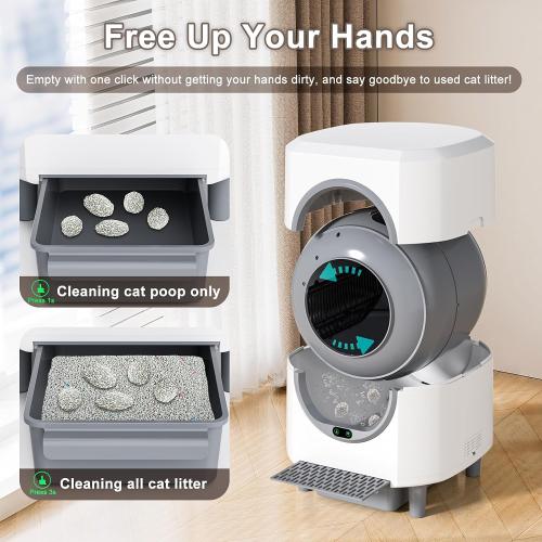 Automatic Litter Box, Self Cleaning Litter Box, Odor Control, 90L Capacity