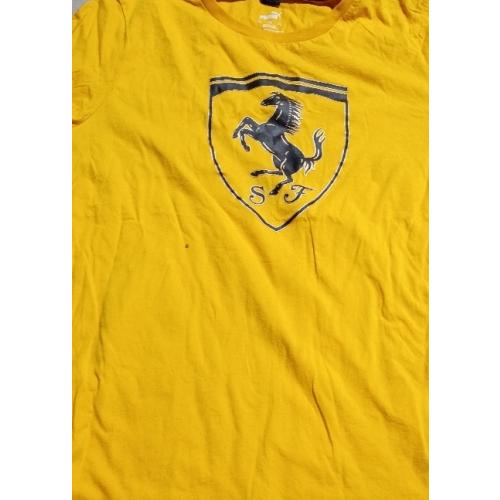 PUMA Mens Scuderia Ferrari Race Tonal Shield Crew Neck Short Sleeve Casual Tops Casual (XL)