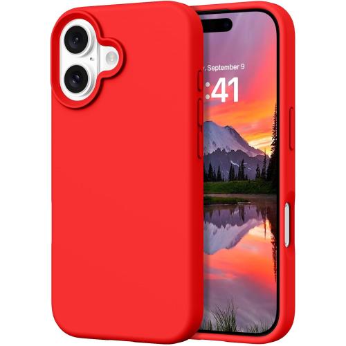 DOMAVER Case for iPhone 17 6.3'' Smooth Liquid Silicone - Red