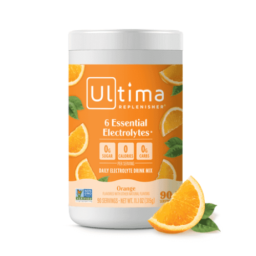 Ultima Replenisher Hydration Electrolyte Powder Drink Mix, Keto, Sugar-Free Orange, 90 Servings