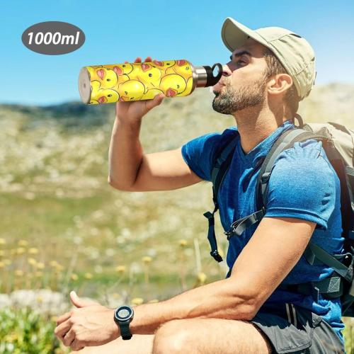 MISSING PART AND.  The sticker is removed from the halfway ‼️point. Kcldeci Cartoon Rubber Ducky Sports Water Bottle 20 Oz Straw Lid Leak Proof Vacuum Insulated Stainless Steel Hot Cold Double Walled Thermo Mug Tumbler Travel Cup Standard Metal Canteen