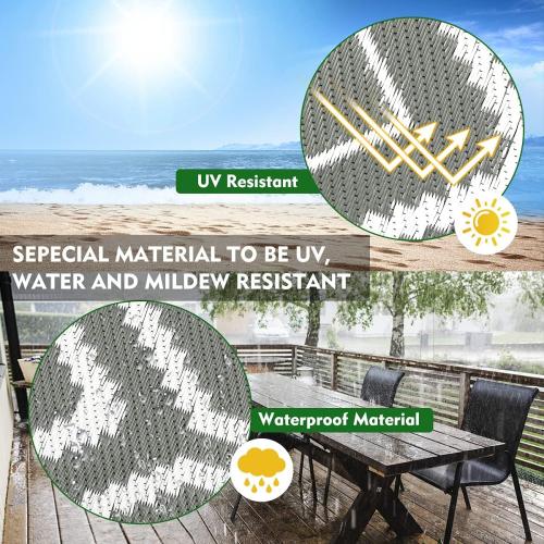 Outdoor Rug, Plastic Woven Patio Mat, Waterproof RV Camping Rug