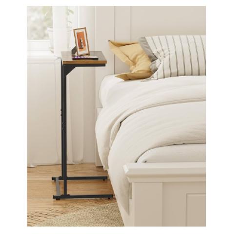 C Shaped End Table, Brown
