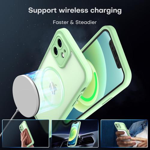 TOCOL for iPhone 12 Case, Compatible with MagSafe, Light Green