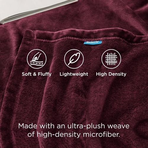 Bedsure GentleSoft Fleece Throw Blanket Red - 300GSM Blankets for Couch, Sofa, Bed, Soft Lightweight Plush Cozy Throws for Toddlers, 50x60 inches