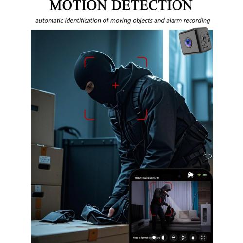 Spy Camera Hidden Camera WiFi,HD1080P Mini Wireless Camera, Small Motion Detection Camera, Night Vision Cameras for Home Security with App