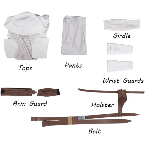 Adult Rey Cosplay Costume Full Set Outfit Halloween Role Play Costume for Women Girls