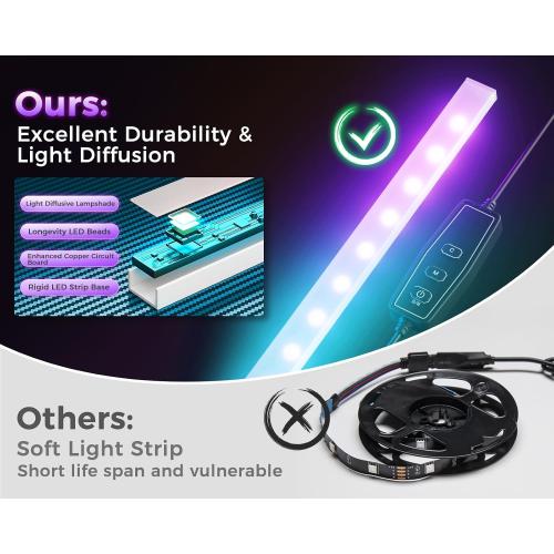 ODK 53 L Shaped Gaming Desk with Shelves, LED & Outlets, Black