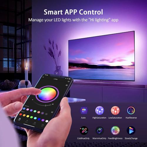 Nexillumi HDMI LED Lights for TV, 32.8ft TV LED Backlight for 70-100 Inch, RGB LED Strip Lights Behind TV, APP Remote Control Music Sync TV Led Lights for Bedroom