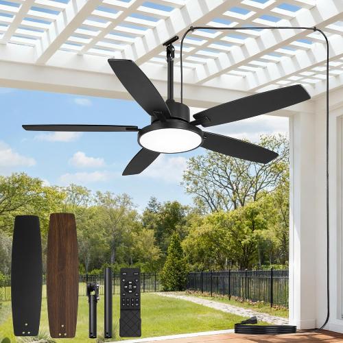52 Outdoor Ceiling Fans with Light and Remote IP65 Wet Rated Waterproof