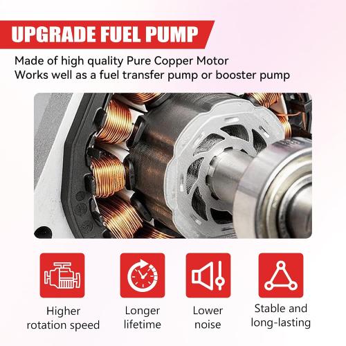 Gasoline Electric Fuel Pump Universal 5/16 Inch Inlet and Outlet Inline 12V 1-2A 28GPH 2-3.5 PSI Operating Fuel Pressure