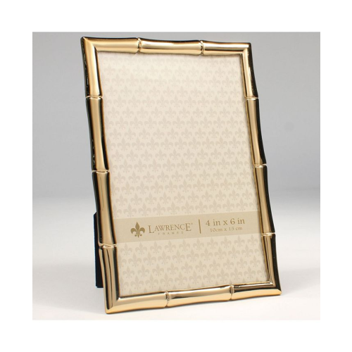 Lawrence Frames Gold Metal Picture Frame with Bamboo Design - 4 x 6 - Gold - No Size