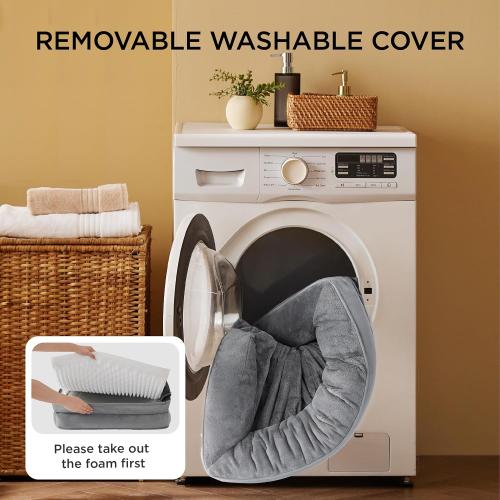 Bedsure XL Orthopedic Dog Bed for Extra Large Dogs - Washable XLarge Dog Cat Bed Waterproof, Comfort Dogs Couch Sofa with Washable Removable Cover, Pet Bed with Nonskid Bottom, Grey, 42