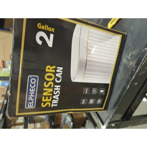ELPHECO Bathroom Trash Can with Lid, 2 Gallon, Motion Sensor, White Gold