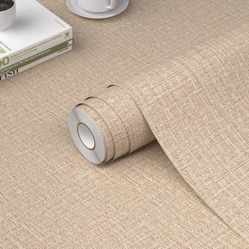 WADILE Grasscloth Peel and Stick Wallpaper 15.7in x 787.4in, Textured Contact Paper for Cabinets, Faux Linen Wall Paper Pull and Stick, Fabric Vinyl Wallpaper Self Adhesive Khaki