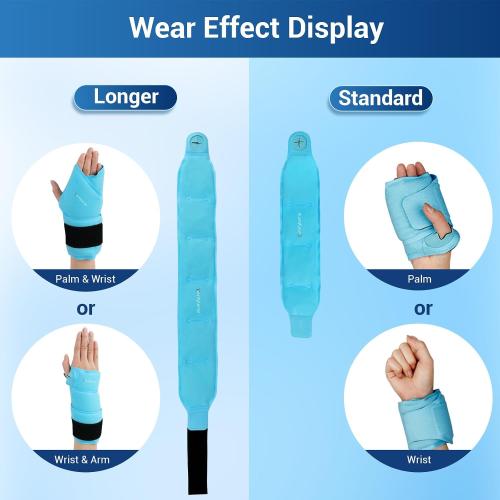 Comfytemp 24.5 Extra Long Wrist Ice Pack Wrap for Carpal Tunnel Relief