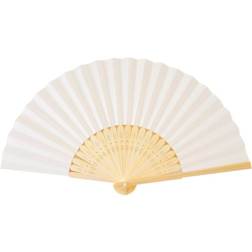 Cream-Coloured Paper Hand Fan Bamboo Folding fan Handheld Paper Fan