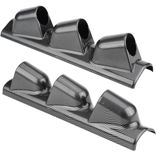 Gauge Pod, 52mm 2 Inch Universal Triple 3 Holes Meter Pillar Pod,Gauge Mount Pod,Universal Carbon Fiber three gauge holder Pod Holder Brat Duty Racing Sport (Dual (3 Holes