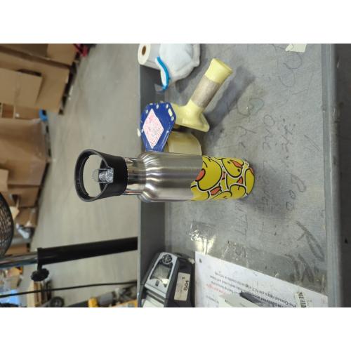 MISSING PART AND.  The sticker is removed from the halfway ‼️point. Kcldeci Cartoon Rubber Ducky Sports Water Bottle 20 Oz Straw Lid Leak Proof Vacuum Insulated Stainless Steel Hot Cold Double Walled Thermo Mug Tumbler Travel Cup Standard Metal Canteen