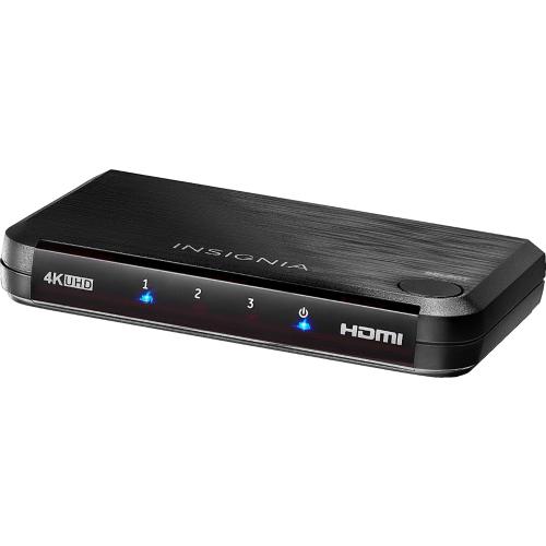 Insignia™ - 3-Port HDMI Switch with 4K and HDR Pass-Through - Black