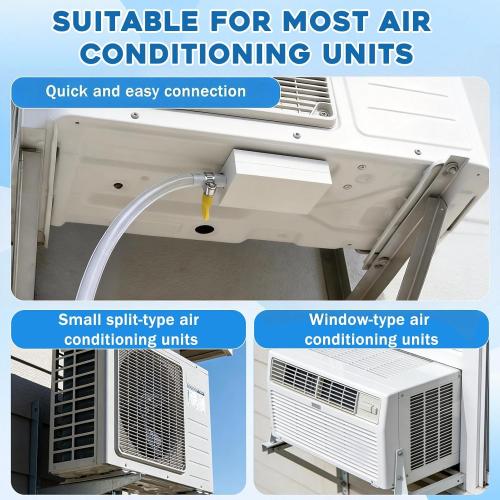 Magnetic Window AC Drain Kit,6FT Clear Condensate Drain Hose with Stainless Clamp, Magnetic Drain Adapter for Windows AC and Mini Split Units