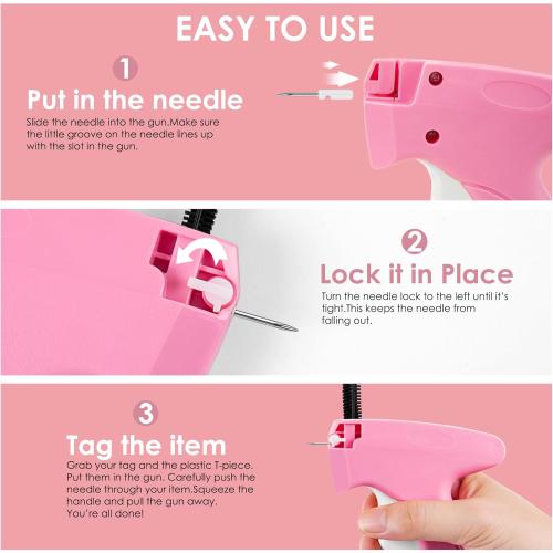 Stitch Gun for Clothes - Handheld Stitch Gun Quick Clothing Fixer - Tagging Gun - Includes 6 Needle, 1000 Black Fasteners & 1000 White Fasteners