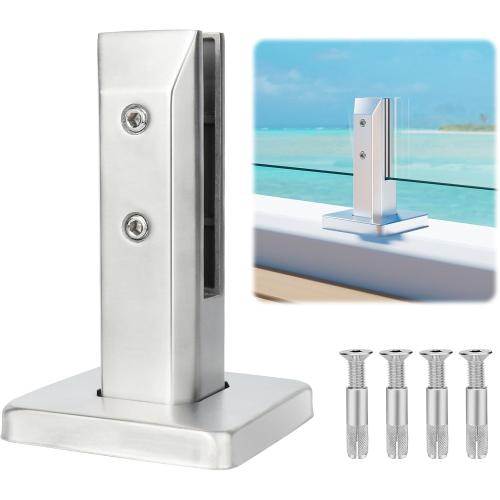 LukLoy 1 Pack 316 Stainless Steel Glass Railing Spigot N.W 2.1lb Heavy Duty Glass Railing Post Clamps for Home Garden Stairs Balustrade Balcony (1 Pack, NW 2.1lb, GW 3.0lb) - Level 2