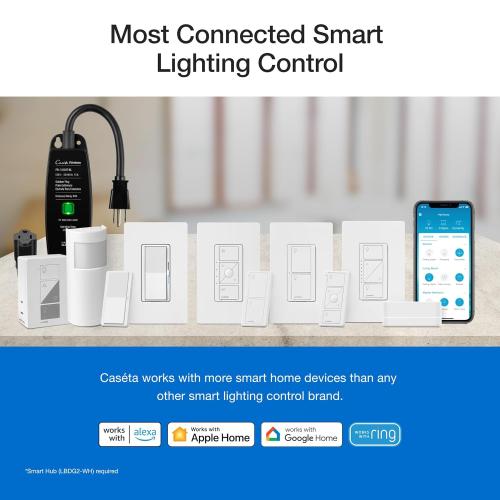Lutron Caseta Smart Dimmer Switch (Smart Hub Required), No Neutral Required