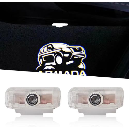 2PCS Non-Fading LED Car Door Logo Lights Projector Compatible with Armada 2017-2022 Puddle Lights Ghost Shadow Light Kit Car Accessories (Armada)