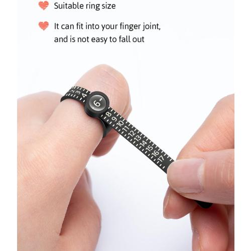 Meowoo Ring Sizer Measuring Tool with Magnifier, for Ring Measurer and Ring Sizer Clear and Intuitive Reading. Plastic Ring Sizer with Lens, 1-17
