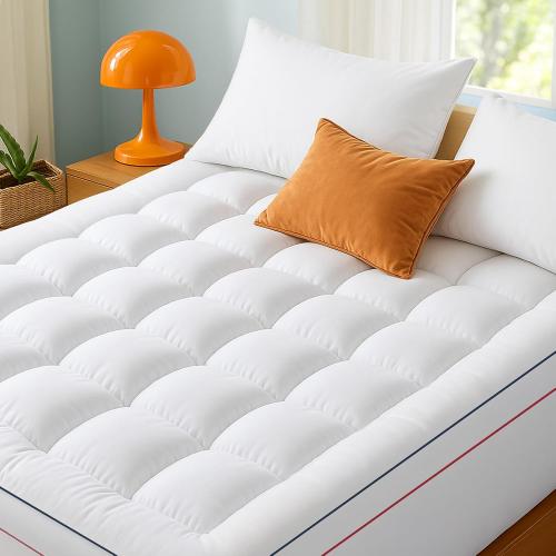 Bedsure full  Mattress Topper, 900GSM Thick Soft Pillow Top Mattress Topper with Deep Pocket up to 6-21 Inches, Quilted Fitted Breathable Bed Pad Cover for Home, Bedroom, Hotel, White
