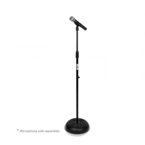 PylePro PMKS5 Freestanding Compact Adjustable Universal Microphone Stand with Pivot Angle Mic Clip for Home, Office, or Studio, Black